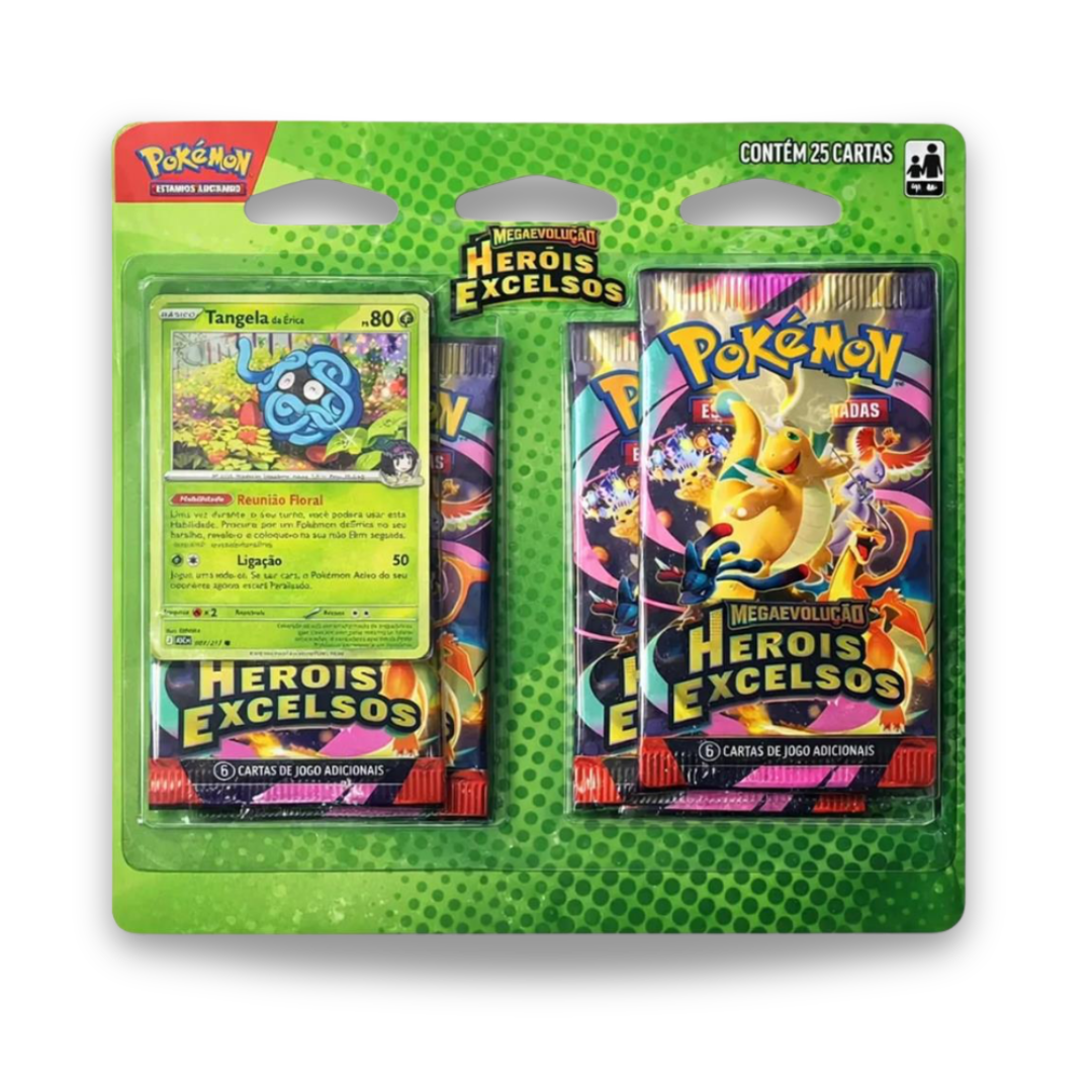 Imagem BLISTER QUÁDRUPLO POKÉMON TANGELA DA ERIKA (HEROIS EXCELSO)