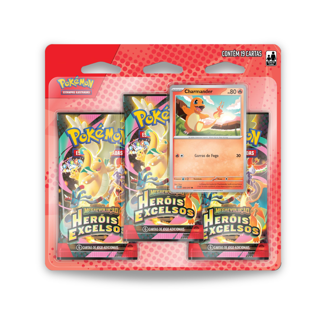 Imagem BLISTER TRÍPLO POKÉMON  CHARMANDER (HEROIS EXCELSO)