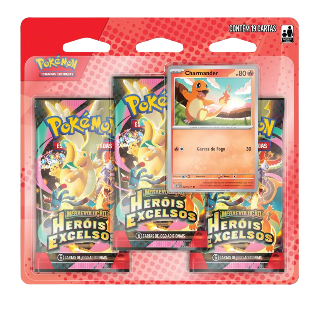 Imagem BLISTER TRIPLO POKEMON HEROIS EXCELSO GASTLY ME2.5 19C