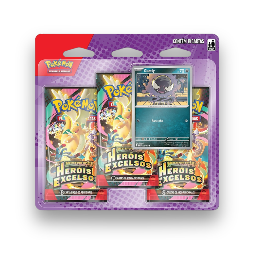 Imagem BLISTER TRÍPLO POKÉMON GASTLY (HEROIS EXCELSO)